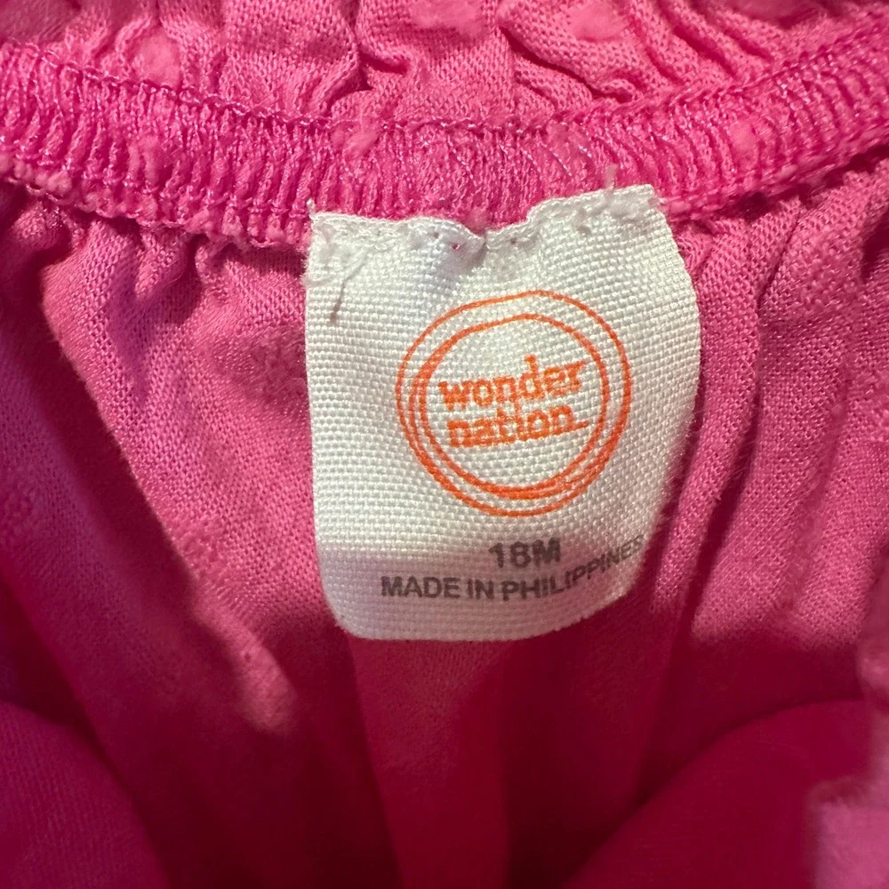 Wonder Nation Pink Textured Smocked Waist Dress Toddler‎ Girls 18M